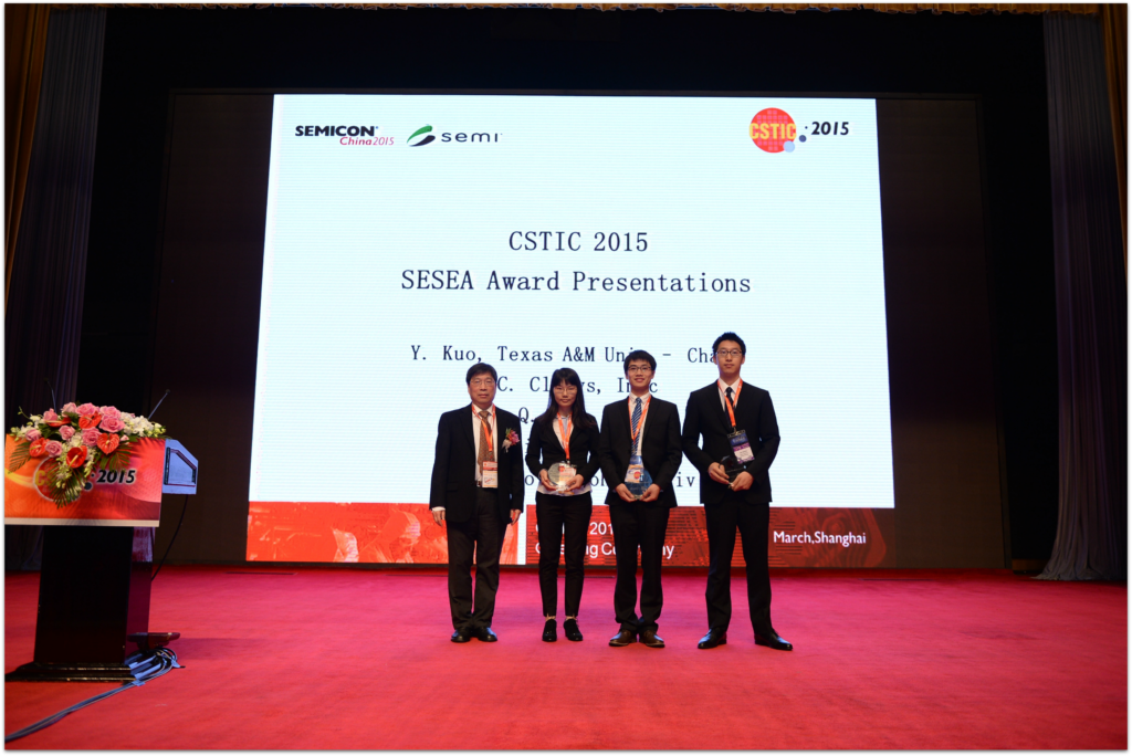 ECS and SEMI hosted CSTIC 2015 in Shanghai, with approximately 311 speakers and 606 attendees from around the world. Three student award winners were honored. March 2015